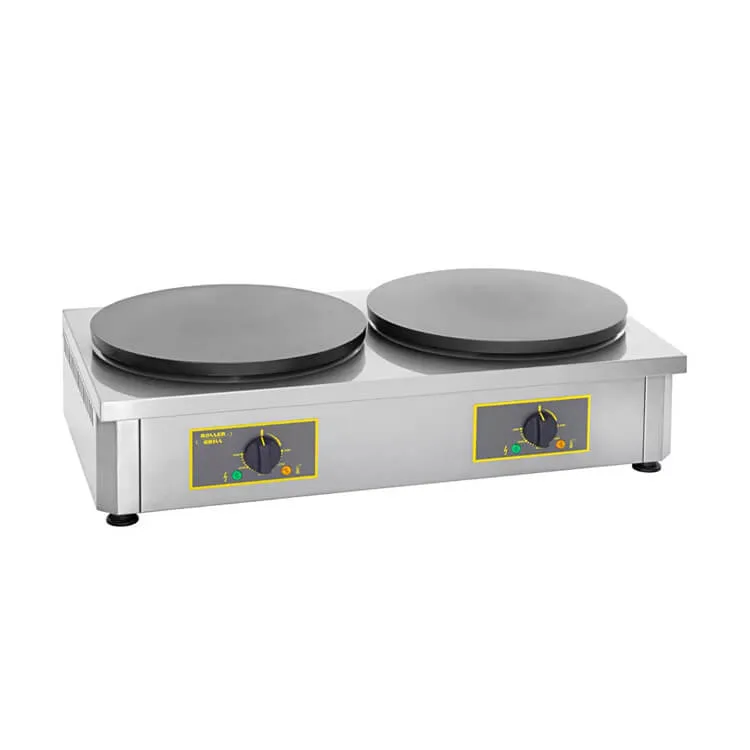 Double And Professional Electric Crepe Maker – 2 Plates – Roller Grill
