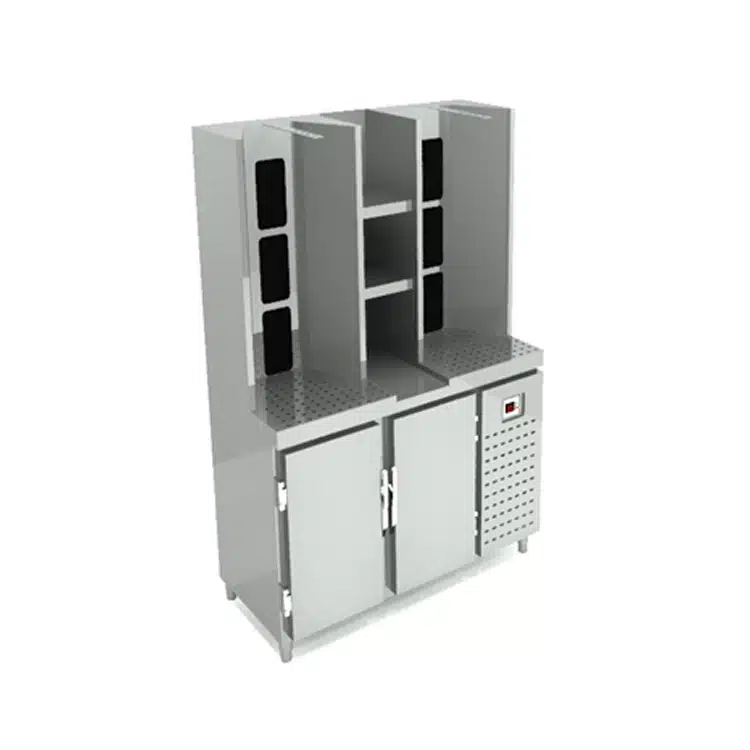 Gas Shawarma Machine – Under Chiller – 3 Wheels